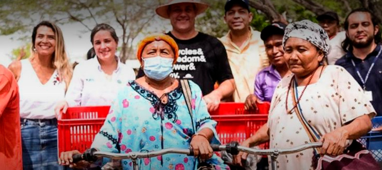 Entregan bicicletas para la movilización de familias wayuu