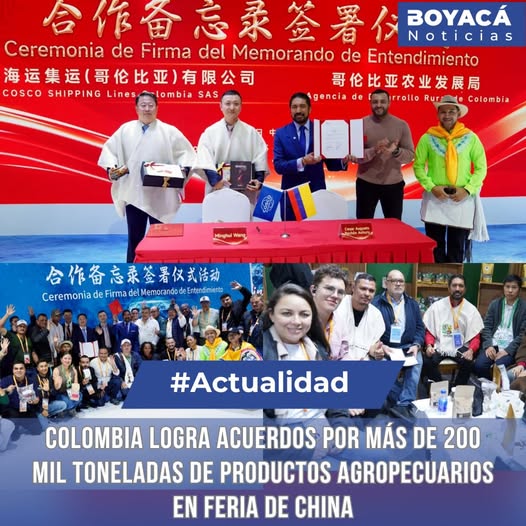 Con acuerdos comerciales por más de 200 mil toneladas de productos agropecuarios culmina exitosa participación de Colombia en la Exposición de Importaciones de China