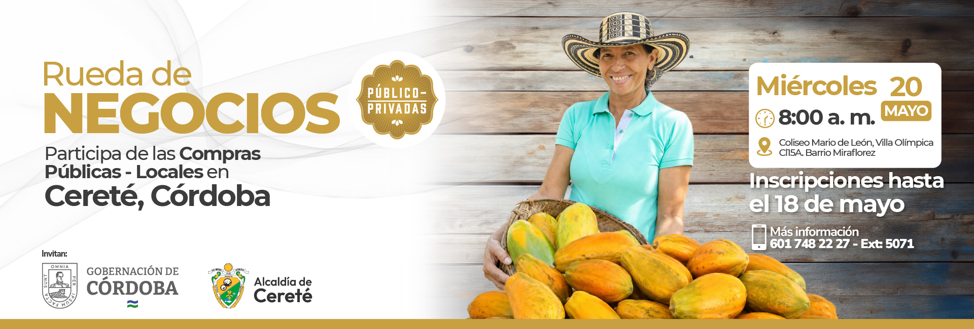 Rueda de NEGOCIOS Participa de las compras Públicas - Locales en Cereté, Córdoba