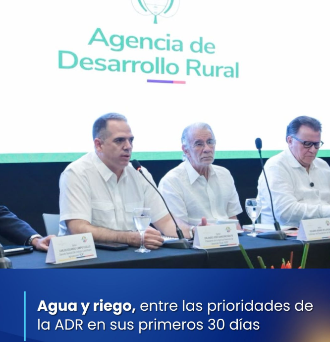 Agua y riego entre las prioridades de la ADR en sus primeros 30 dias